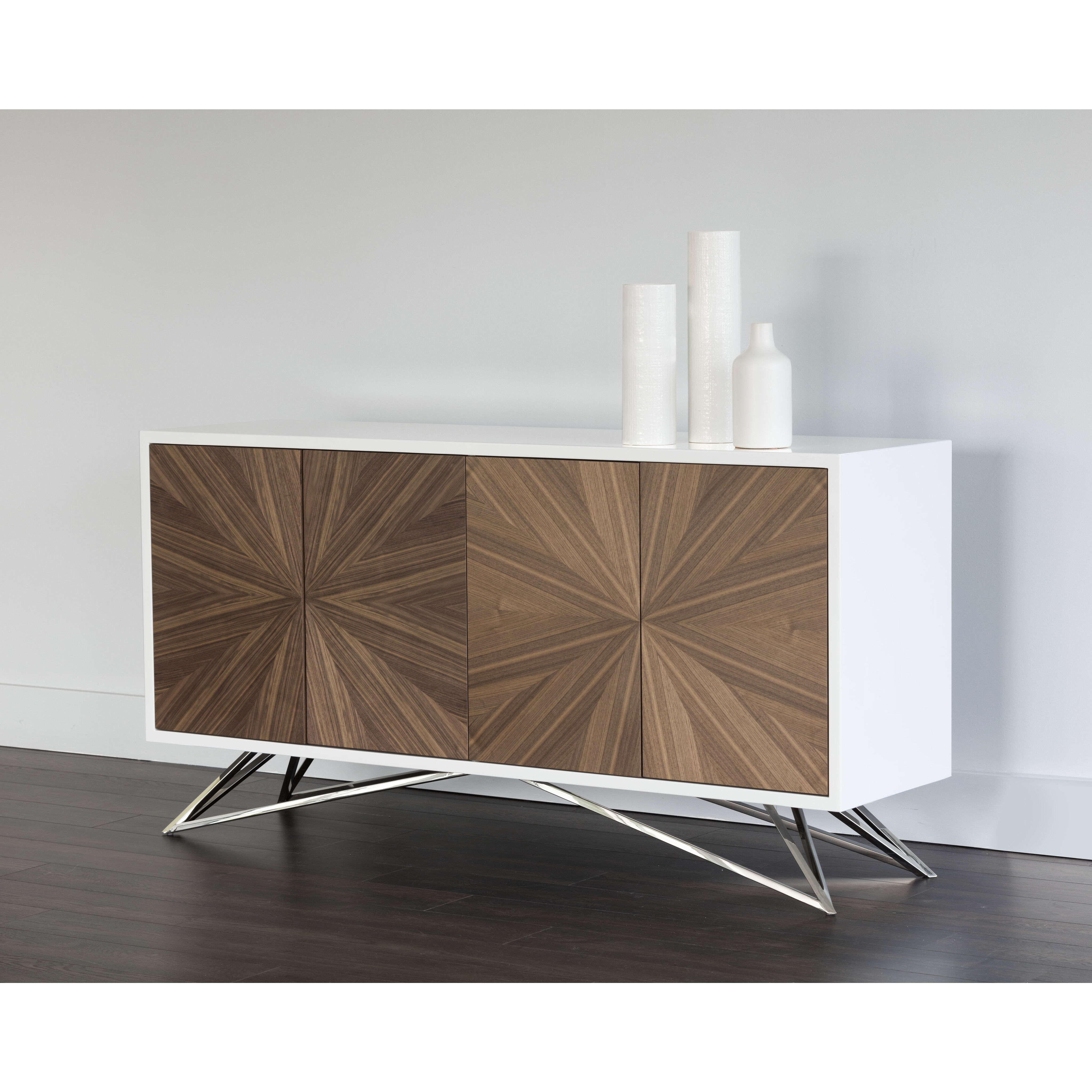 Pike 65.75 X 17.75 inch Walnut / Polished Sideboard